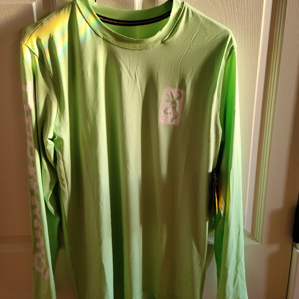 NWT! Browning Neon Mint Long Sleeve T-Shirt, Small